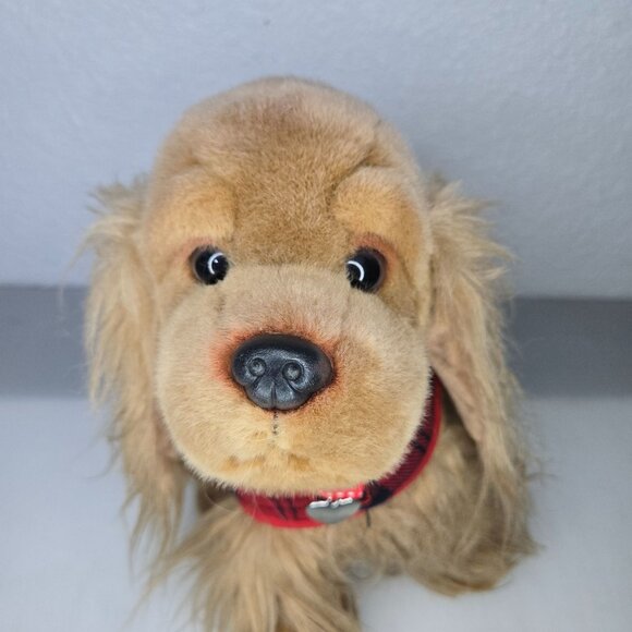 Russ Stuffed Cocker Spaniel Dog Toy With Detachable Plaid Collar & Vest - Picture 5 of 10